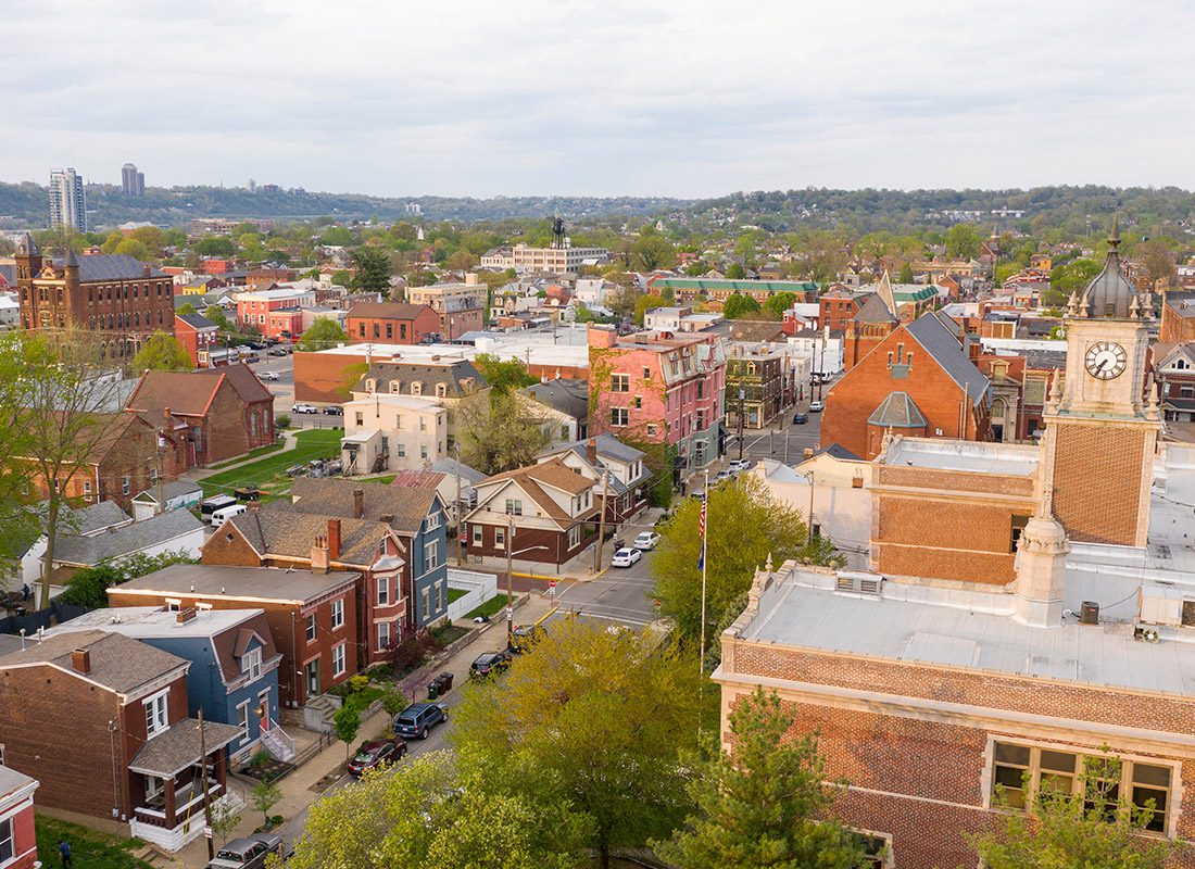 Florence, KY - Overcast Skies Early Morning Clocktower in Newport Kentucky